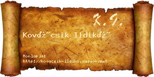 Kovácsik Ildikó névjegykártya
