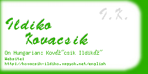 ildiko kovacsik business card